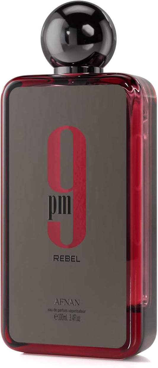 Afnan 9 Pm Rebel Eau de Parfum Spray for Unisex, 3.4 Ounce